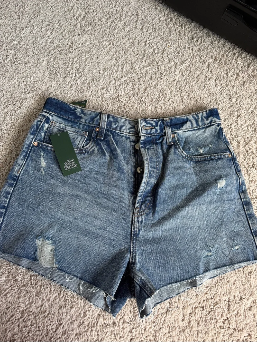 wild fable Women's Light Blue High-Rise Denim Shorts